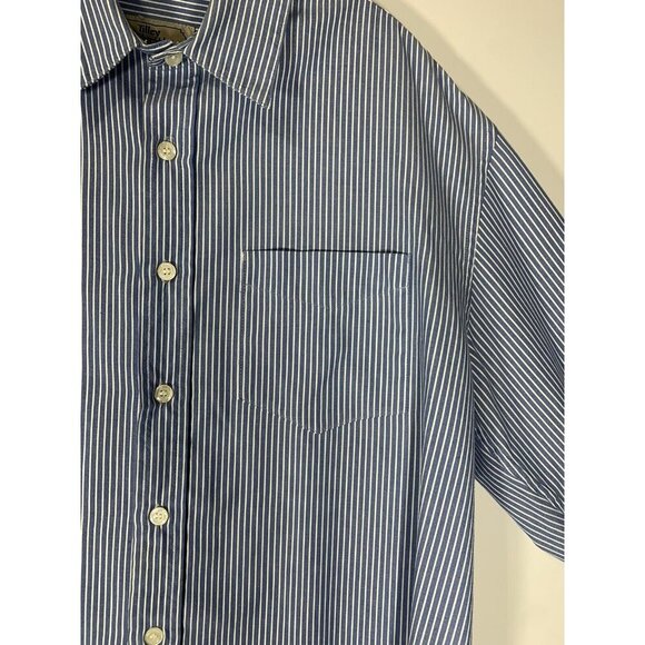 NEW - Tilley Endurables Blue and White Pinstripe Shirt Mens Large Camp Safari L - Picture 3 of 7